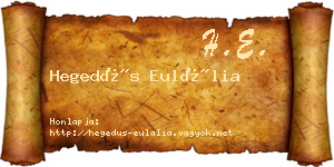 Hegedűs Eulália névjegykártya